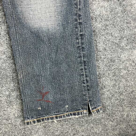 Songs of Freedom Jeans Mens Size 34 Blue Distressed Straight Leg Casual Denim - Picture 5 of 14